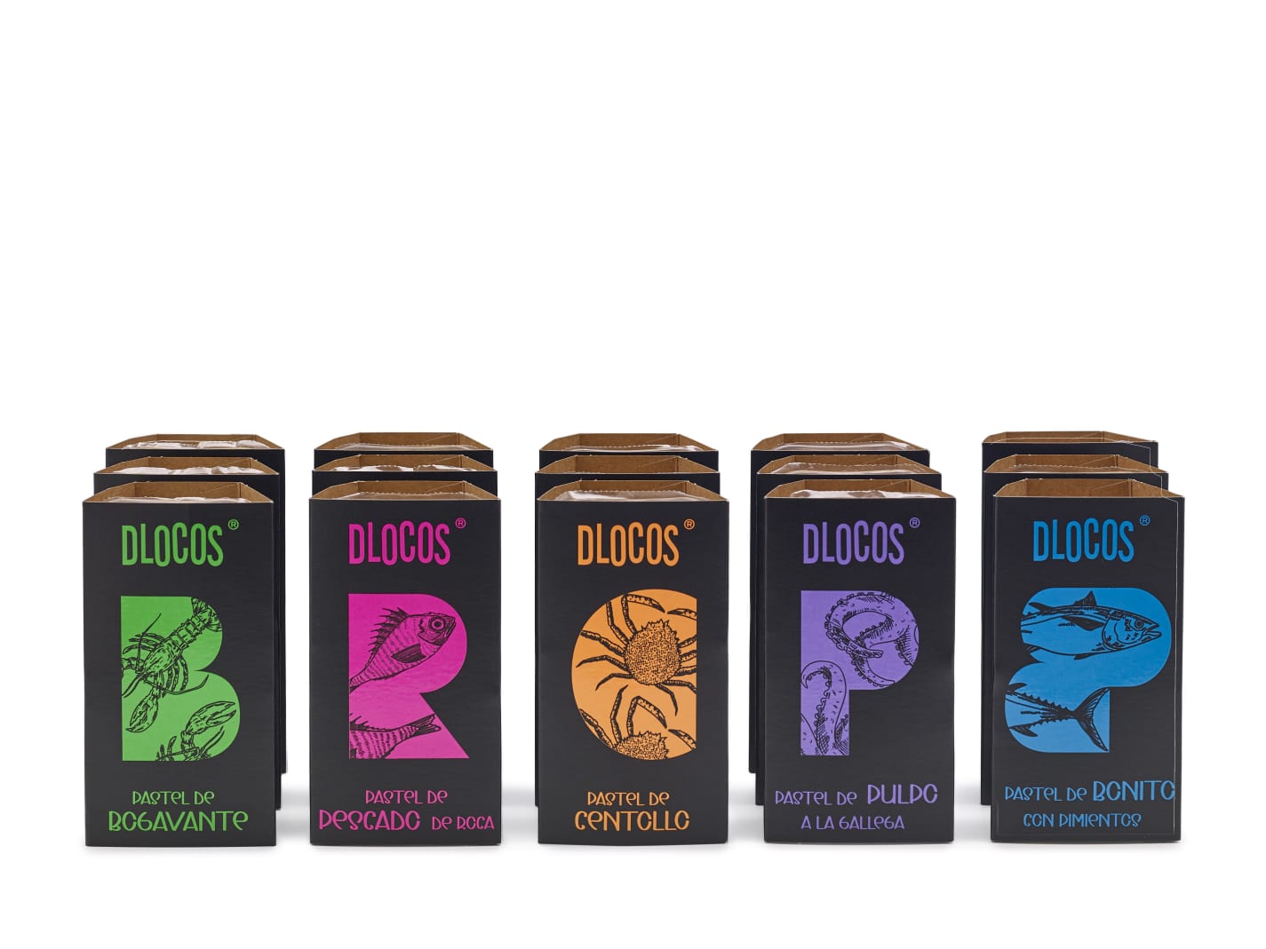 Pack de 5 sabores de pasteles DLOCOS